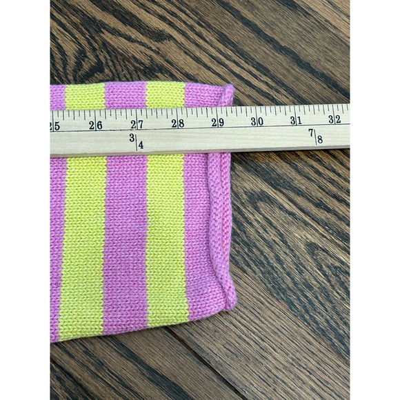 Velvet By Graham & Spencer Womens Lex Rose/Lemon Striped Pullover Sweater Size L - Picture 10 of 10